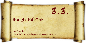 Bergh Bánk névjegykártya